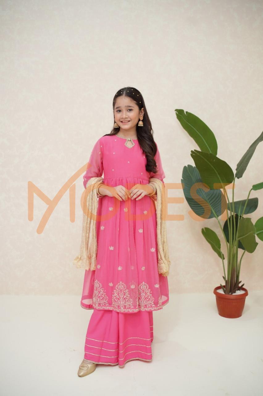 Branded 3 Pc Ready To Wear Suit -Premium Viscose Kids Suit