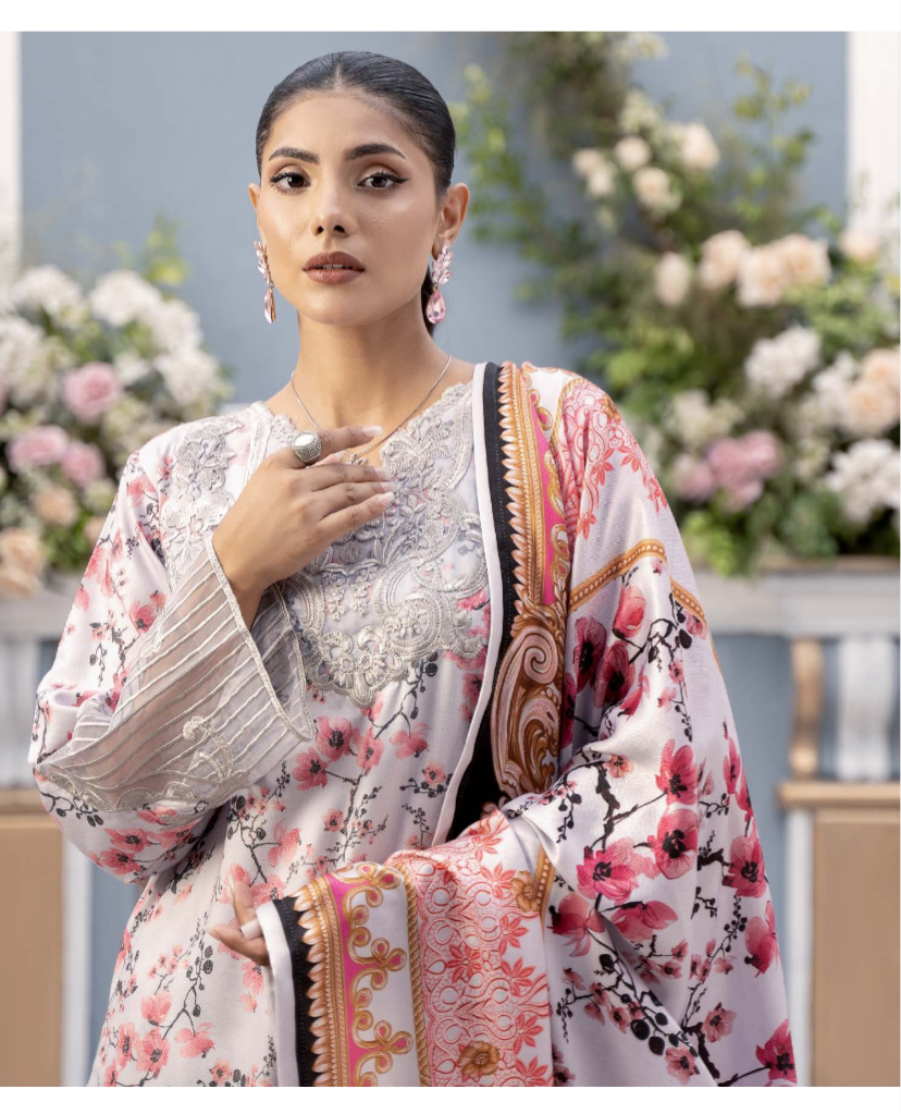 Branded 3 Pc Ready To Wear Suit - Wool Shawl (Winter Collection)