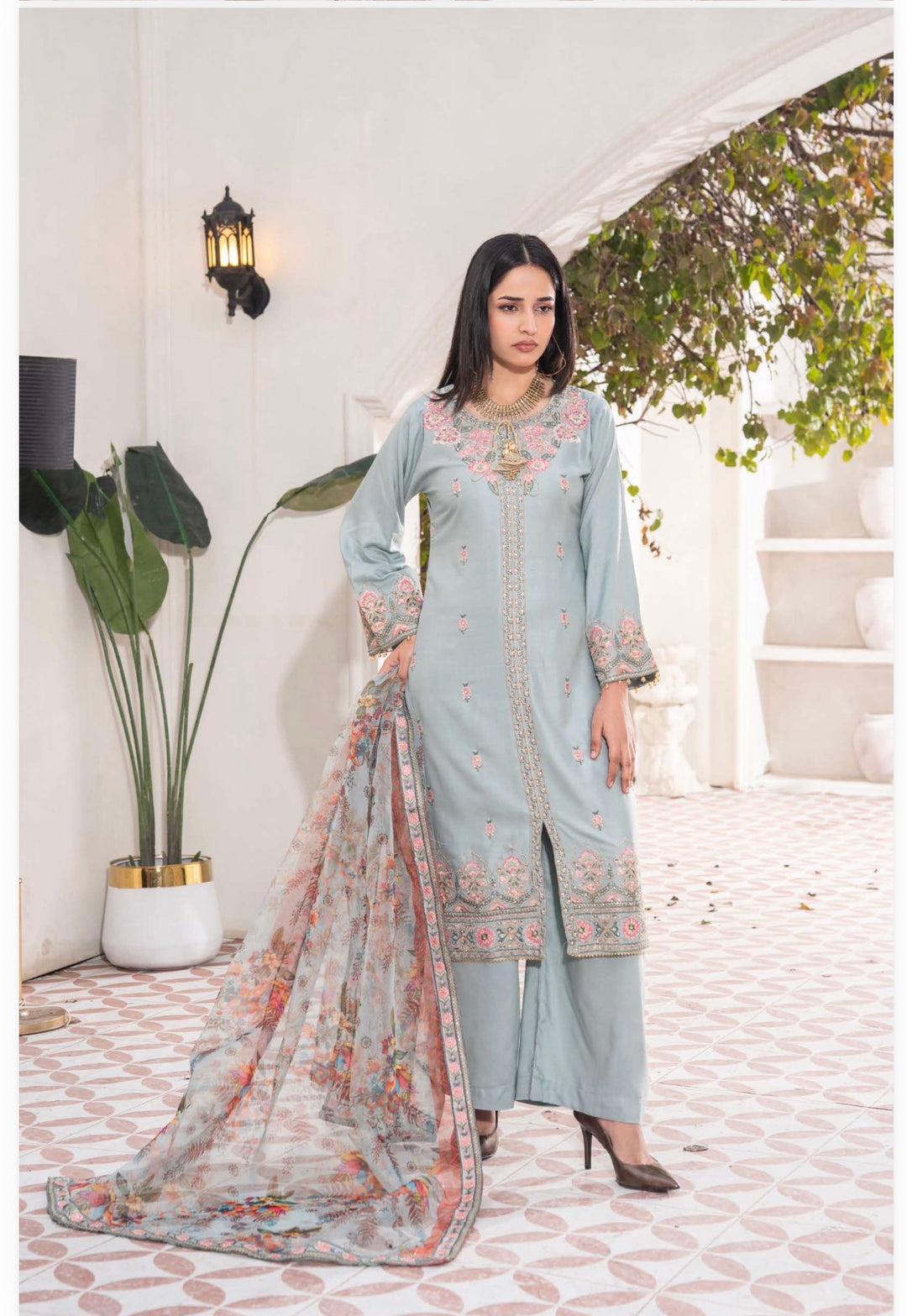 "Haya " Embroidered Suit | 2026 Asian Clothes | Eid Collection RA10