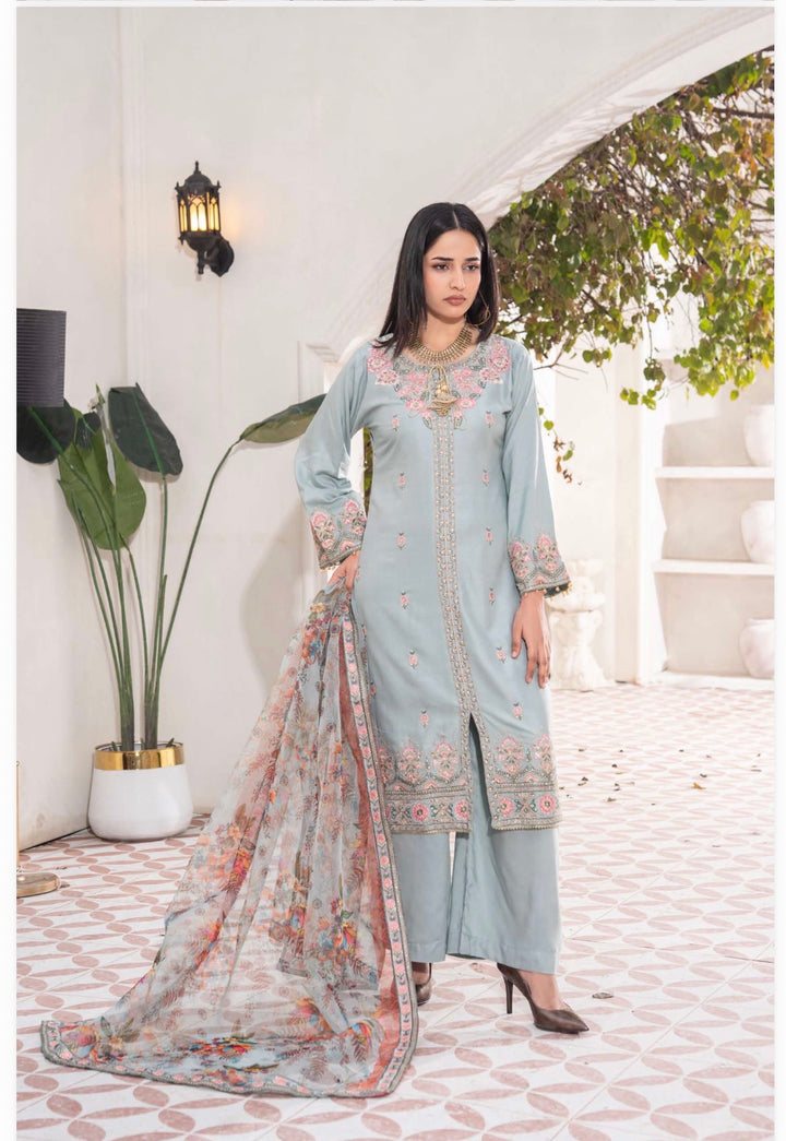 "Haya " Embroidered Suit | 2026 Asian Clothes | Eid Collection RA10