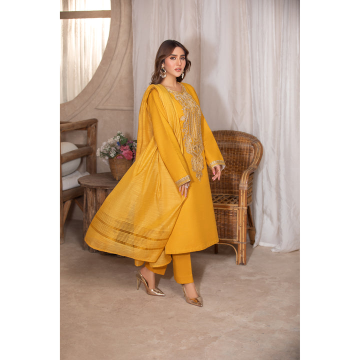 Branded 3 Pc Ready To Wear Suit - Winter Collection)