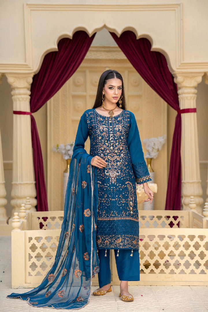 3 Piece Ready To Wear Fully Embroidered Chiffon Suit -- TT-72-