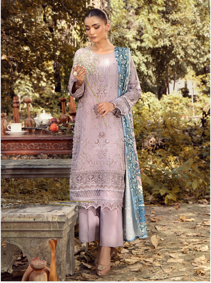 3 Pc Ready To Wear Luxury Dhanak  Embroidered Suit - TT-10-