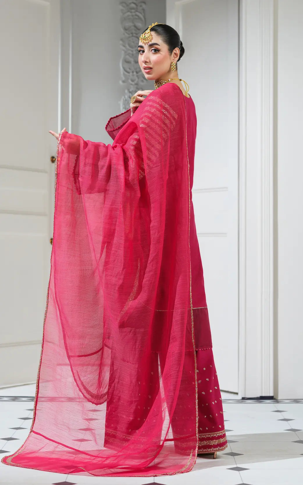 3 Pc Ready To Wear Embroidered Suit - Emerald Dream- HE01-