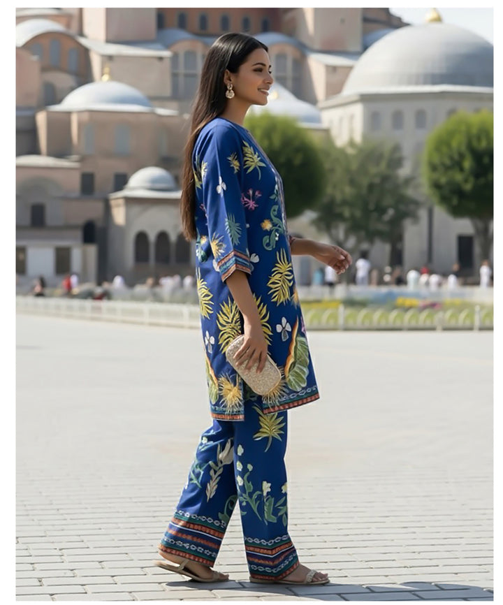 2 Pc Ready To Wear Co-Ords Set  Intermix Silk - TB-16-