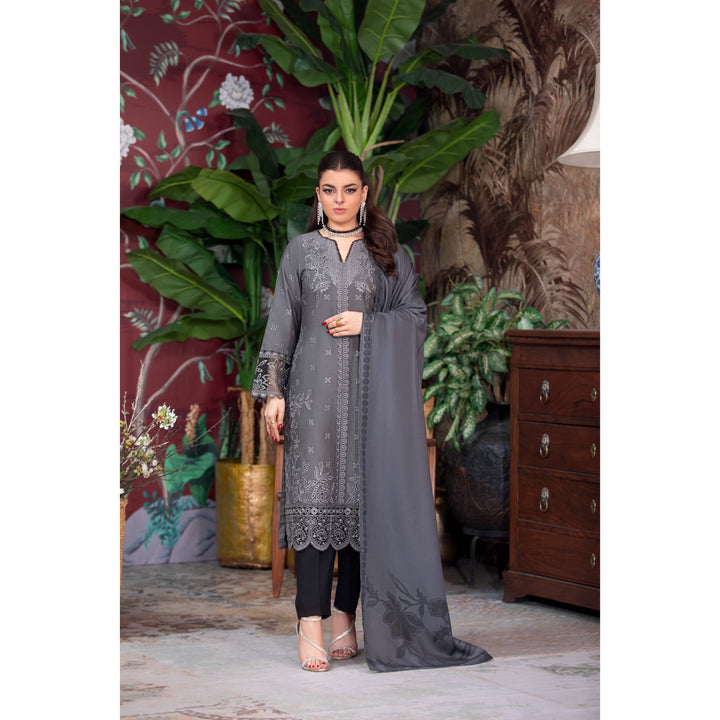 Branded 3 Pc Ready To Wear Suit -Dhanak -  (Winter Collection)