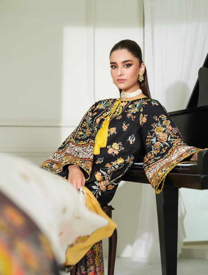 New Branded 3 PC Ready To Wear  Viscose  Embroidered Suit- HE21-