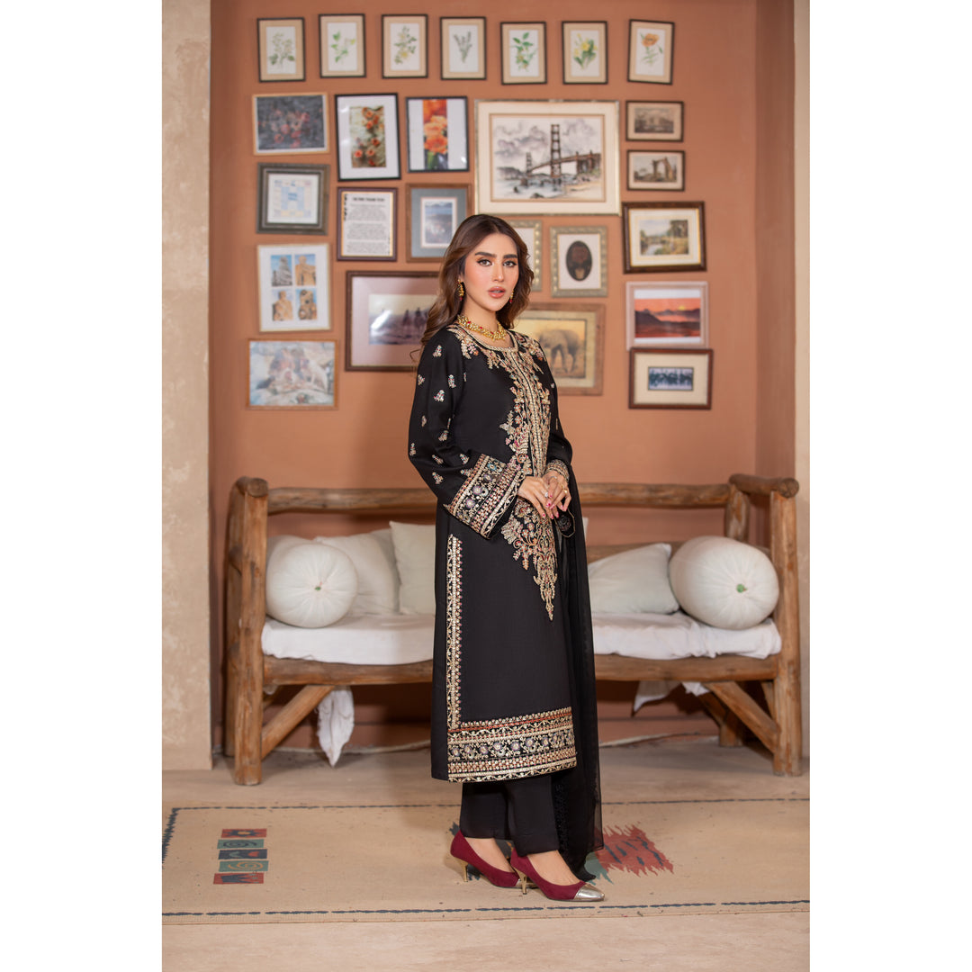 Branded 3 Pc Ready To Wear Suit -Dhanak - Winter Collection)