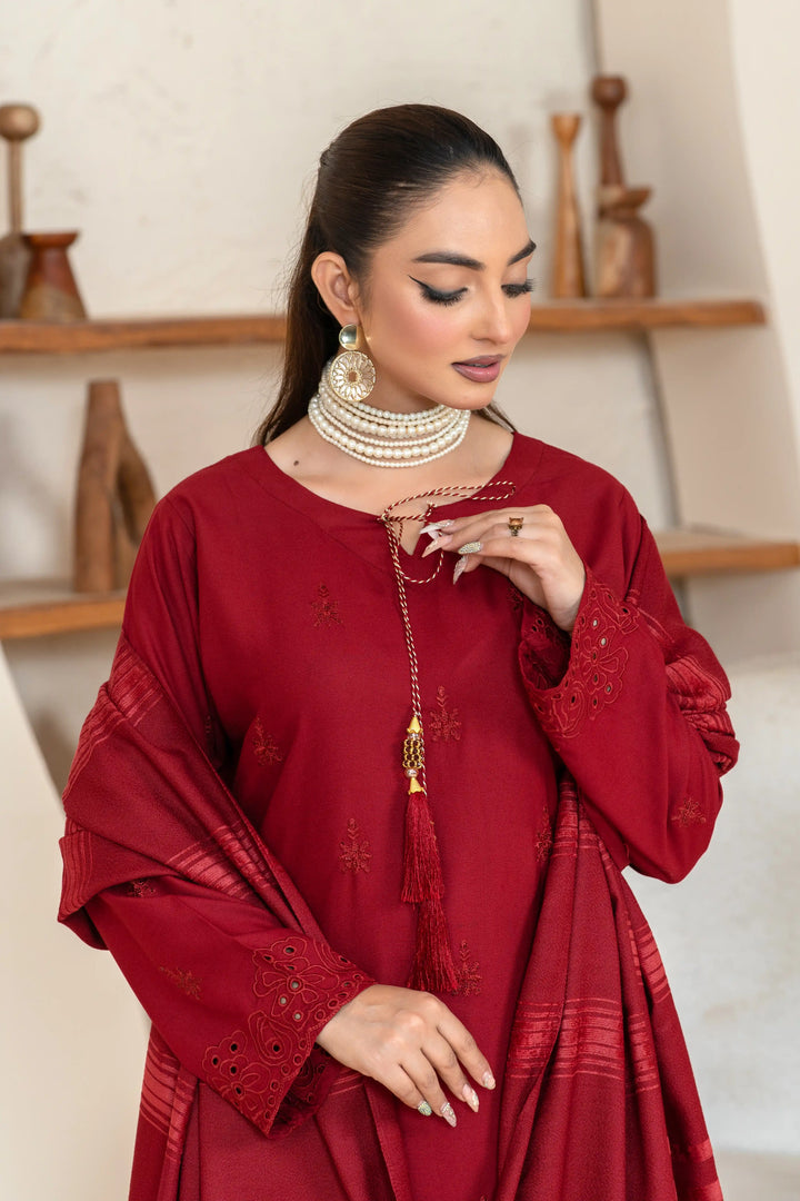 3 Piece Ready To Wear Dhanak Embroidered Suit -TT-102-