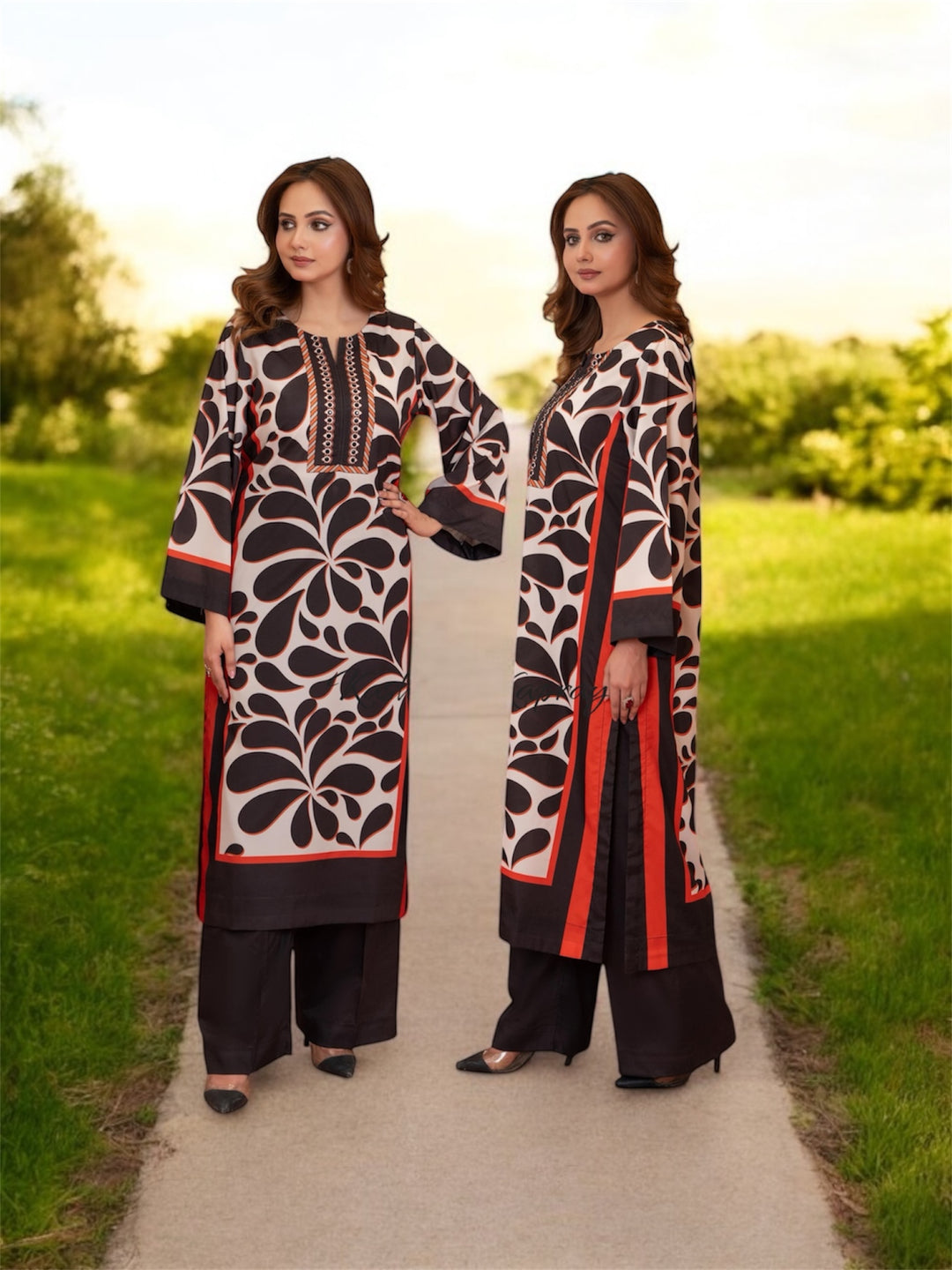 Branded 3 Pc Ready To Wear Suit (Farshi Shalwar)