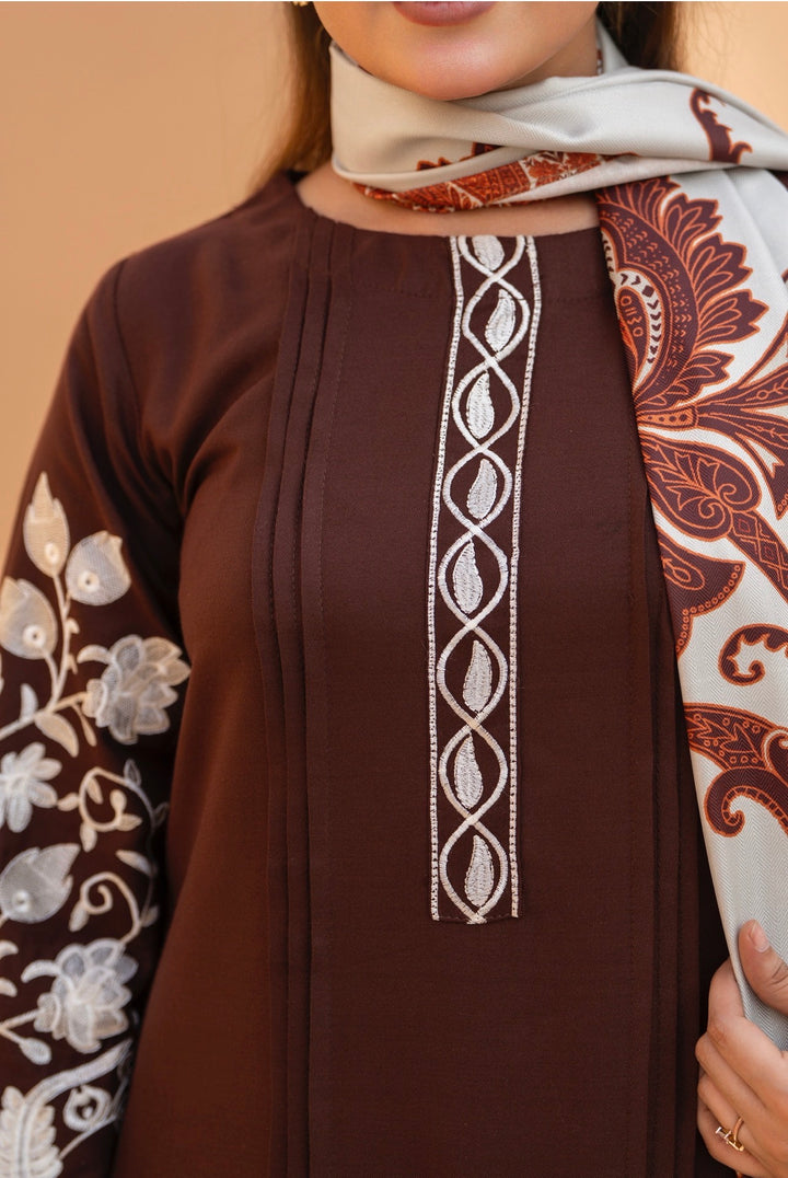 3 Pc Ready To Wear Dhanak  Suit With Winter Shawl - Raniya.H -RA-12