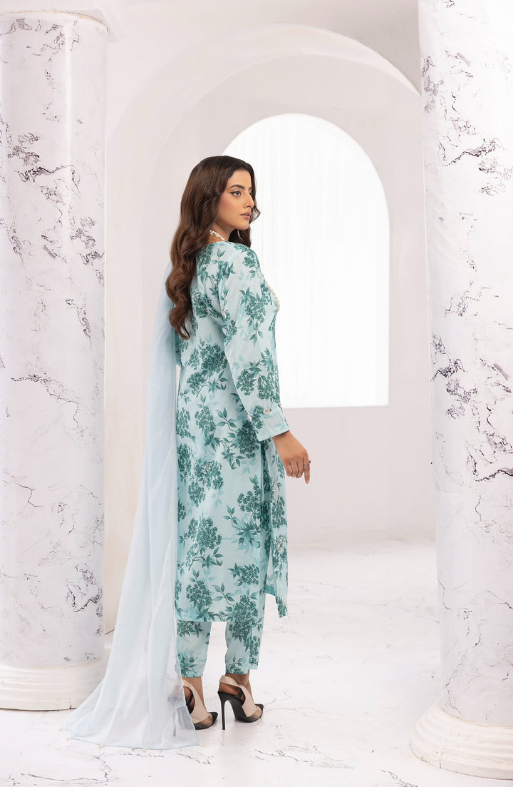 3 Piece Ready To Wear Viscose ChickenKari Printed Suit