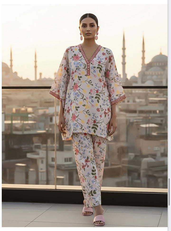 2 Pc Ready To Wear Co-Ords Set  Intermix Silk - TB-19-