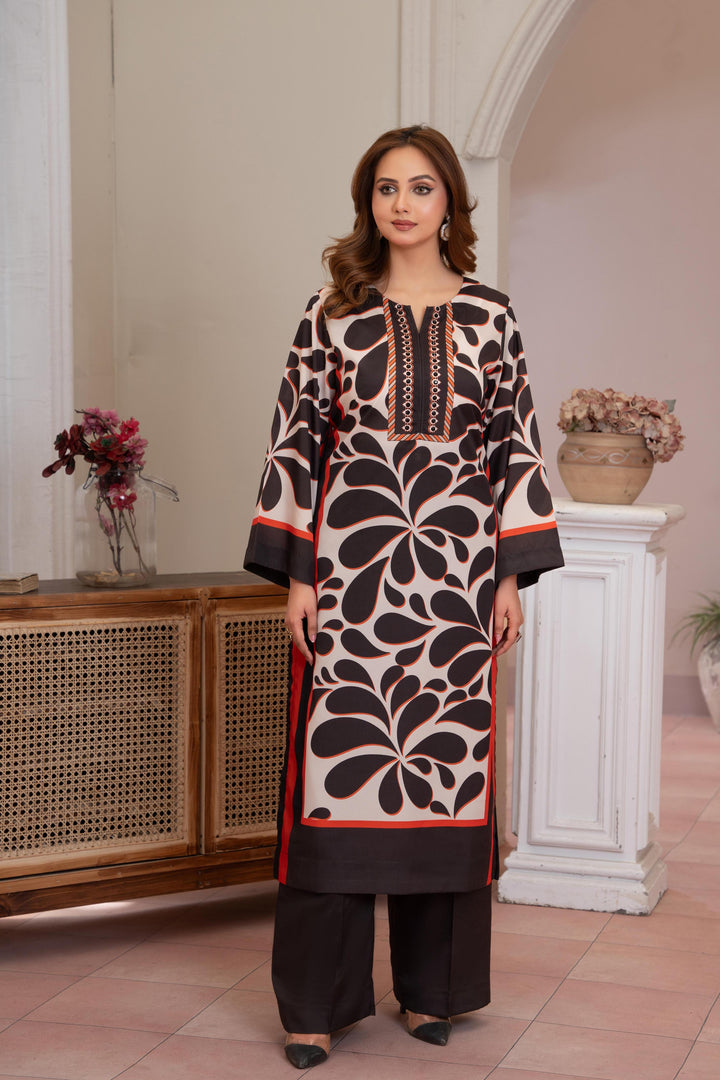 Branded 3 Pc Ready To Wear Suit (Farshi Shalwar)