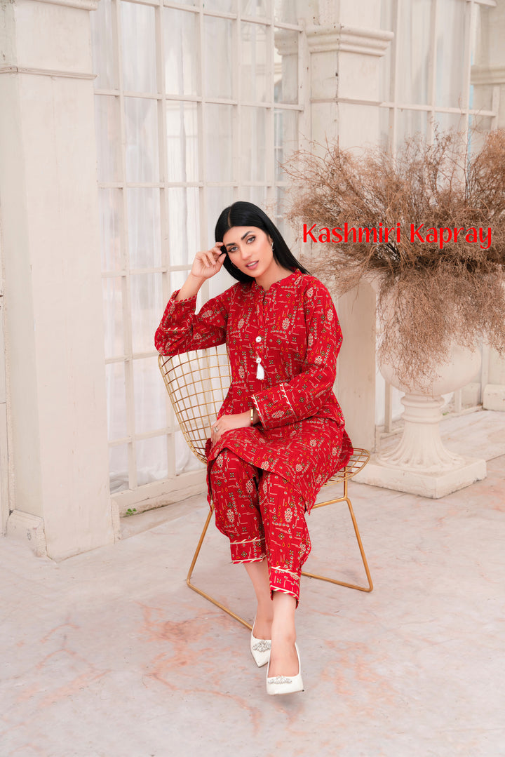 Branded 2Pc Stitched Slub Khaddar