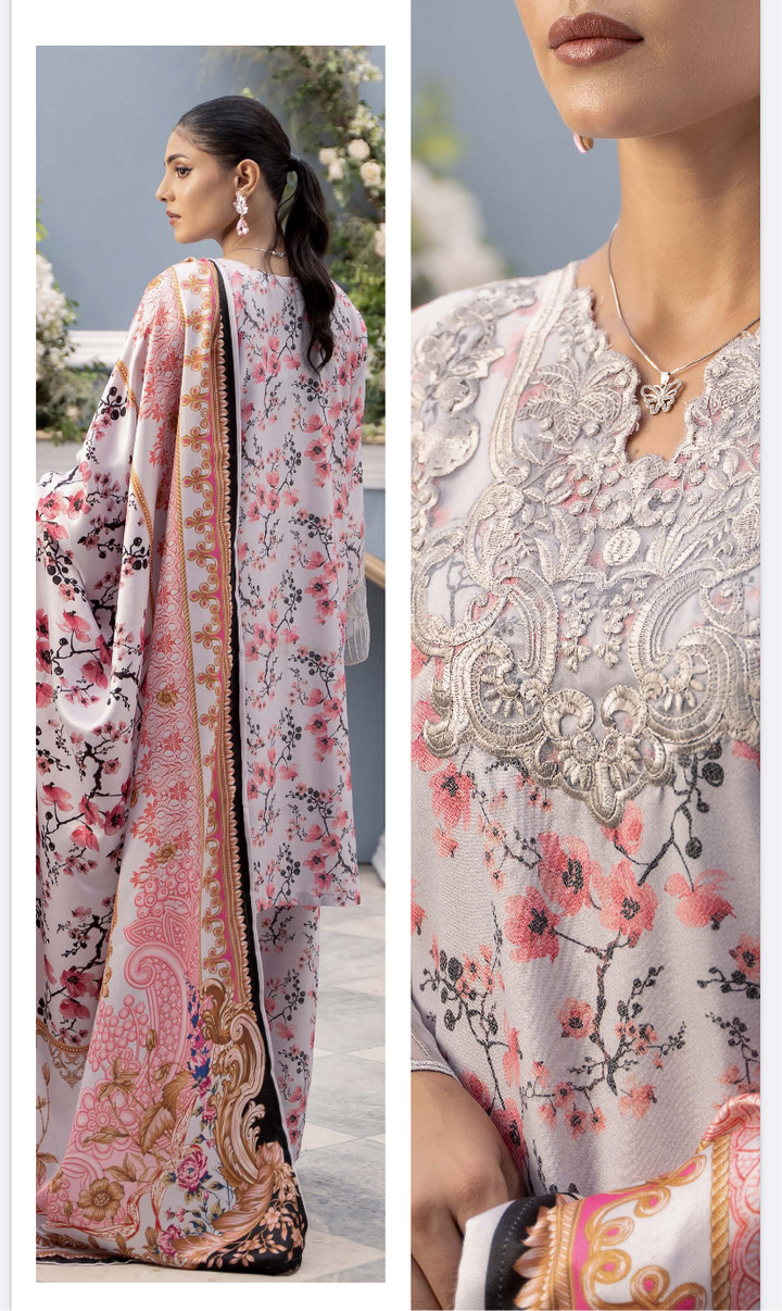 Branded 3 Pc Ready To Wear Suit - Wool Shawl (Winter Collection)