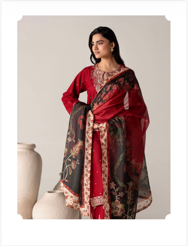 ✨ Elegant Embroidered 3-Piece Suit – Premium Sub Cotton Fabric 
Eid Collection  2026 - Raniya.H -RA71l