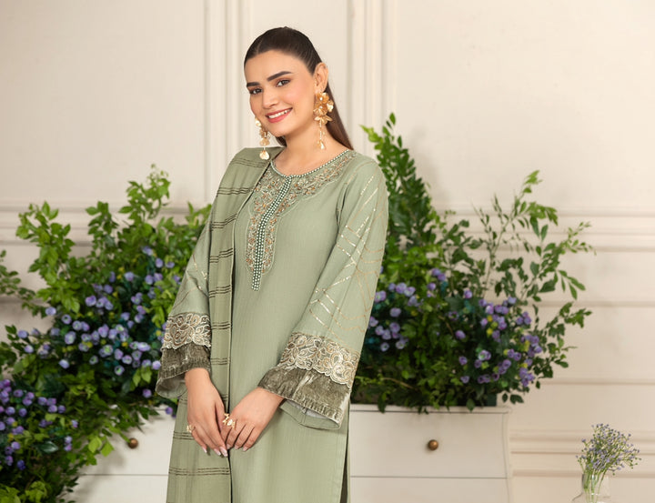 Branded 3 Pc Ready To Wear Suit -Dhanak  Suit (Winter Collection)