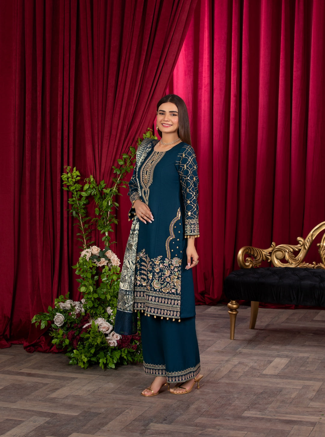 Branded 3 Pc Ready To Wear Suit -Dhanak  Suit (Winter Collection)