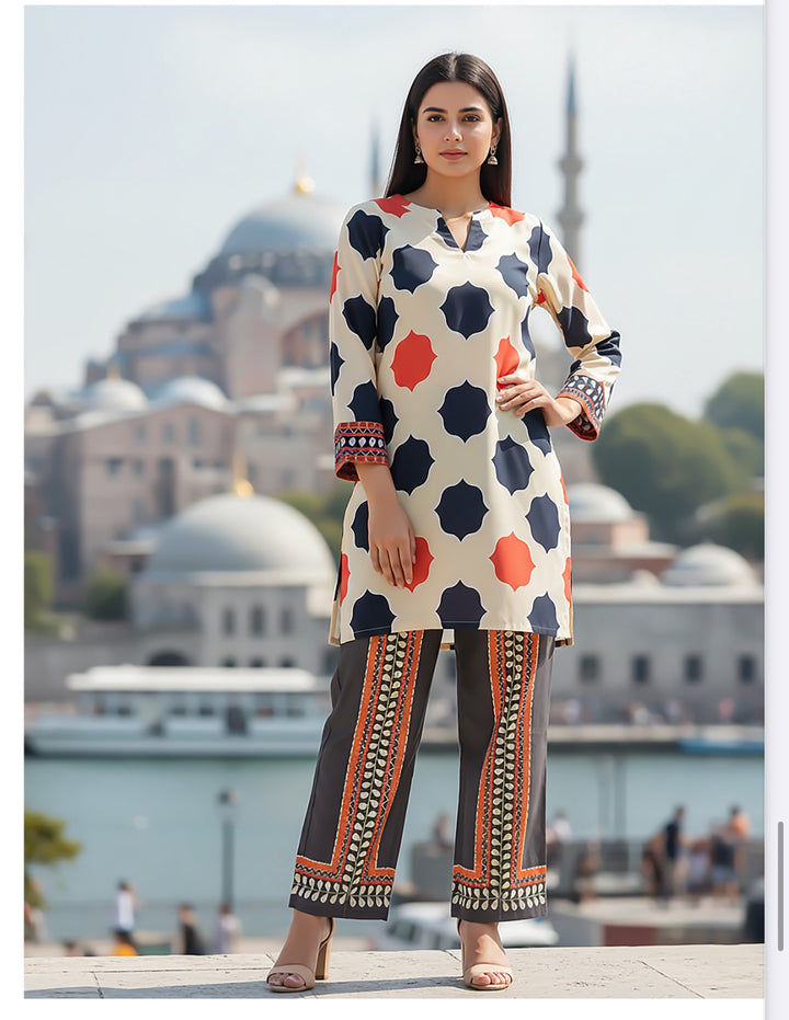 2 Pc Ready To Wear Co-Ords Set  Intermix Silk - TB-20-