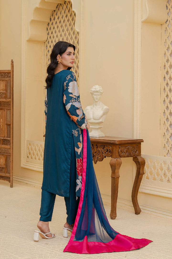 3 Piece Ready To Wear Fully Embroidered Linen Suit -Karizma - TT-81
