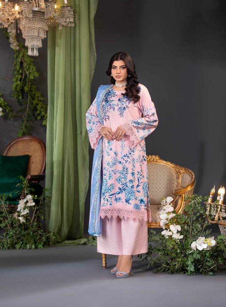 3 PC Ready To Wear  Embroidered Suit- New Collection -HE140- 2025