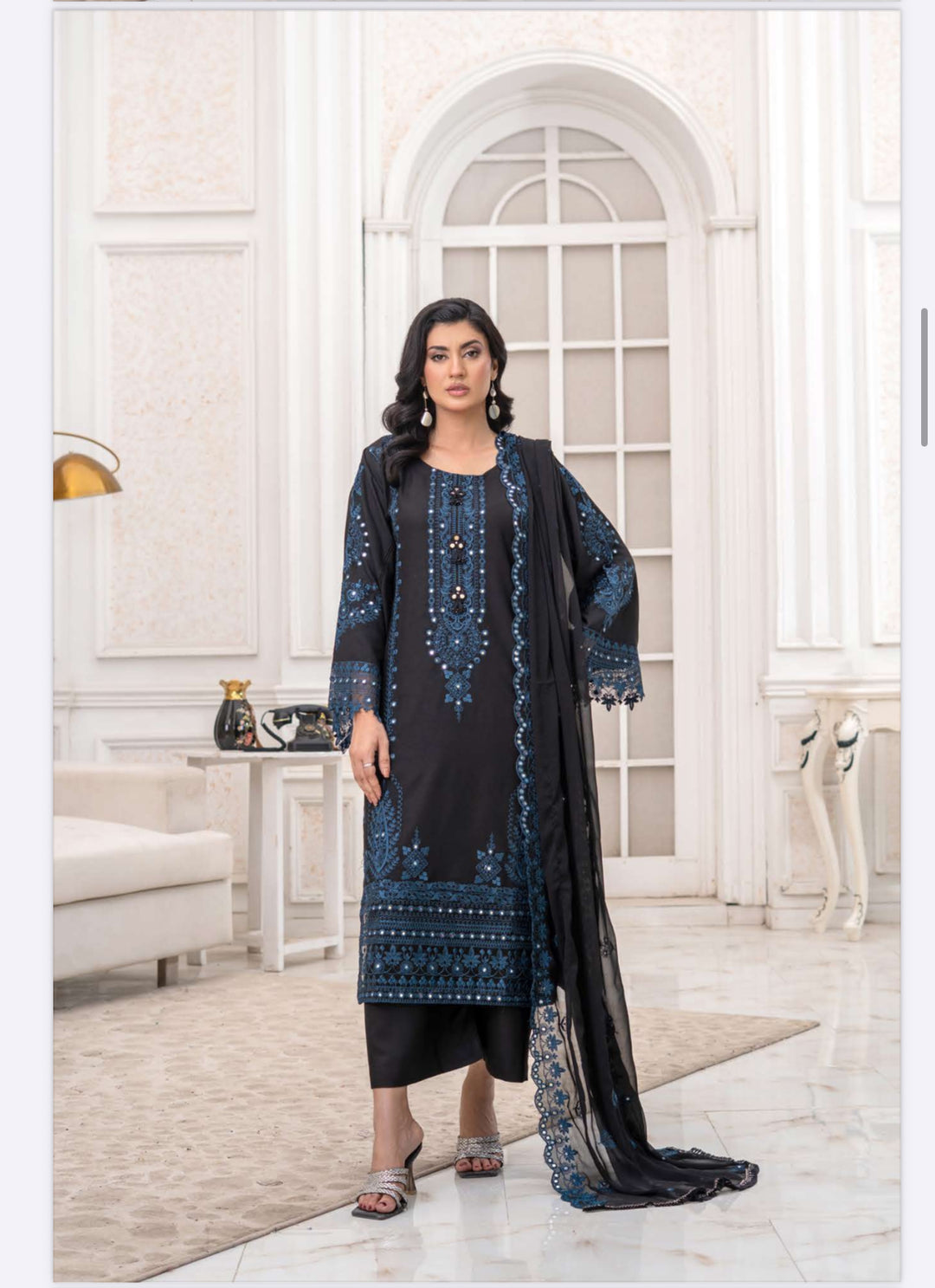3 Piece Ready To Wear -Embroidered Dhanak Suit-- RR11-