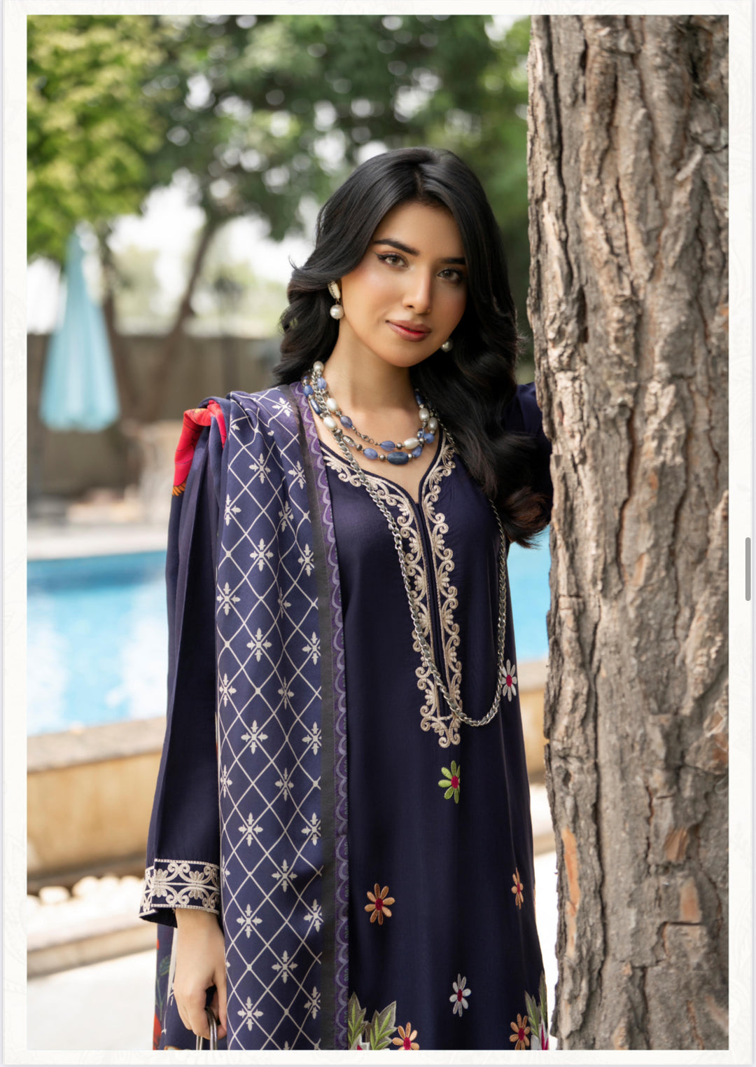 3 Pc Ready To Wear -Fully Embroidered Linen Suit -Raniya.H -RA-114-
