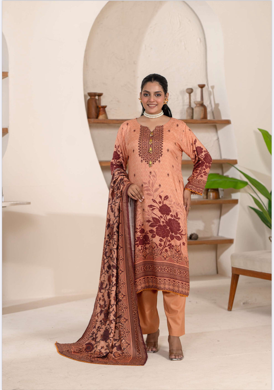 New 3 Piece Ready To Wear - Broque Linen Suit-- TT-110-