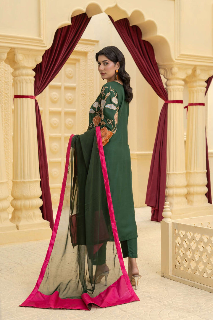 3 Piece Ready To Wear Fully Embroidered Linen Suit -Karizma - TT-84-