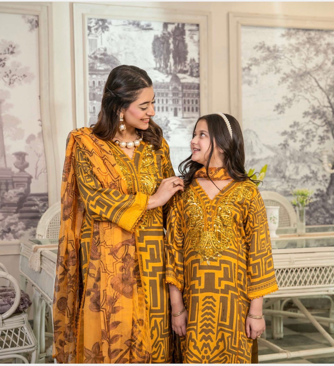 Embroidered  And Fully Printed Ready To Wear Suit -Mother And Daughter  - Festive Wear 2026 - TT500