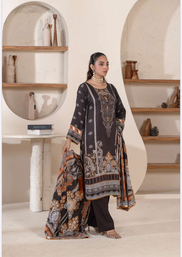 New 3 Piece Ready To Wear -Embroidered  Linen Suit-- RR101-