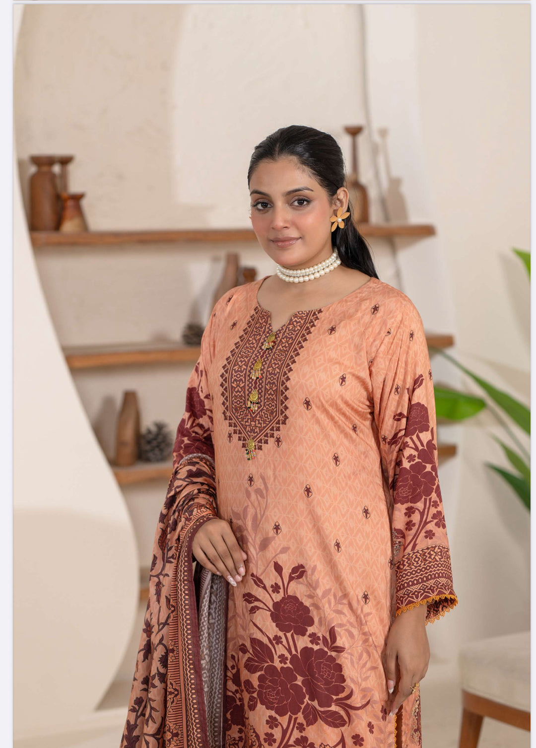 New 3 Piece Ready To Wear - Broque Linen Suit-- TT-110-