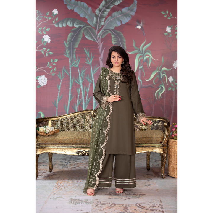 Branded 3 Pc Ready To Wear Suit -Dhanak - Winter Collection)