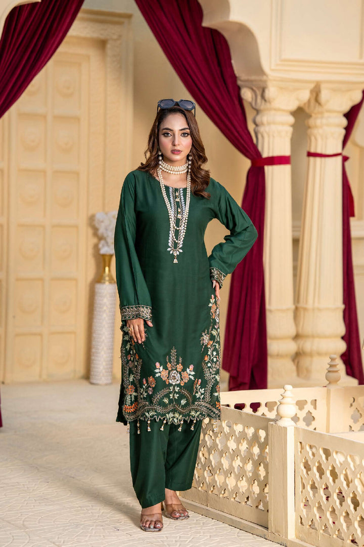 New Co-Ords Sets- Ready To Wear Embroidered  Linen - New Collection- - TT-20-