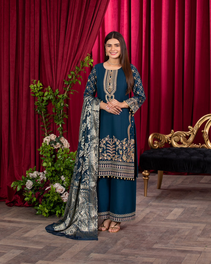 Branded 3 Pc Ready To Wear Suit -Dhanak  Suit (Winter Collection)