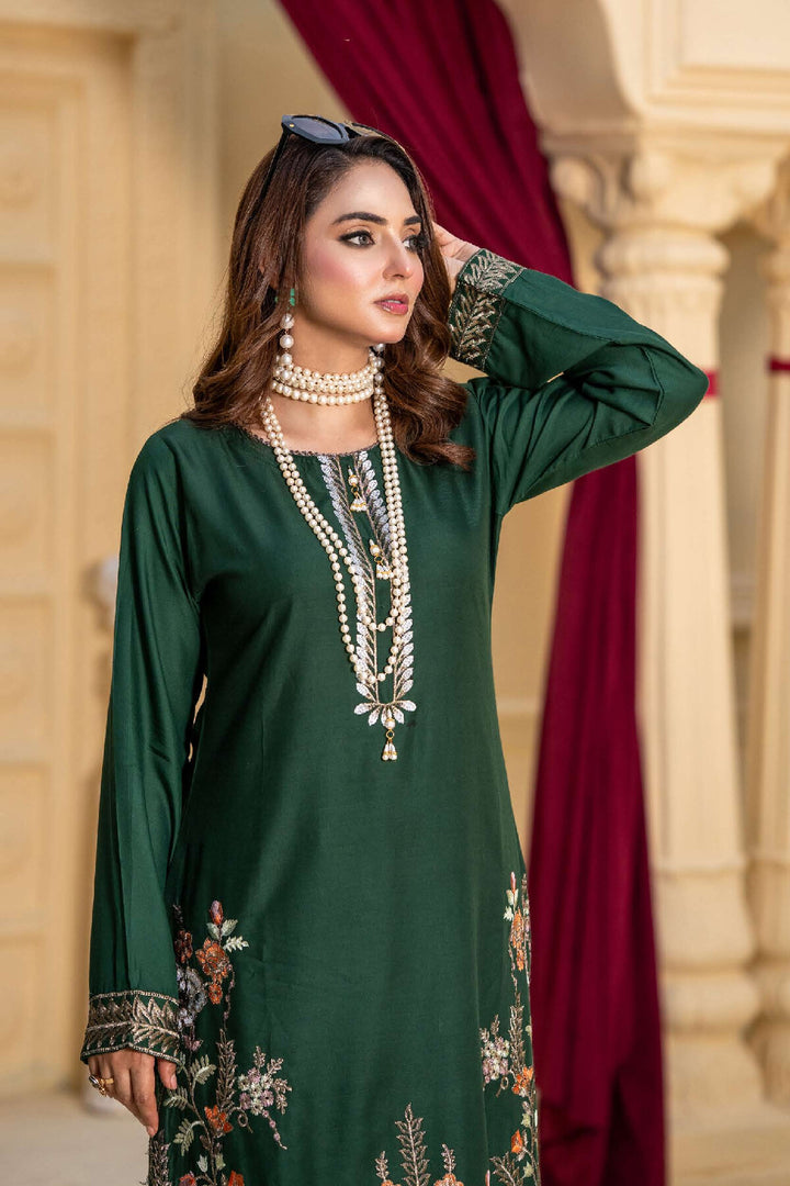 2 Piece Ready To Wear Embroidered Linen Suit -TT-15