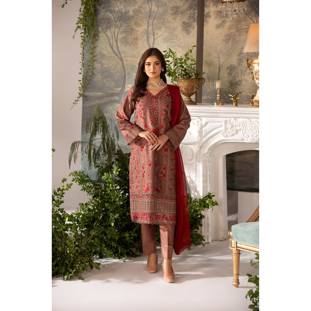 Branded 3 Pc Ready To Wear Suit -Premium  Viscose Suit
