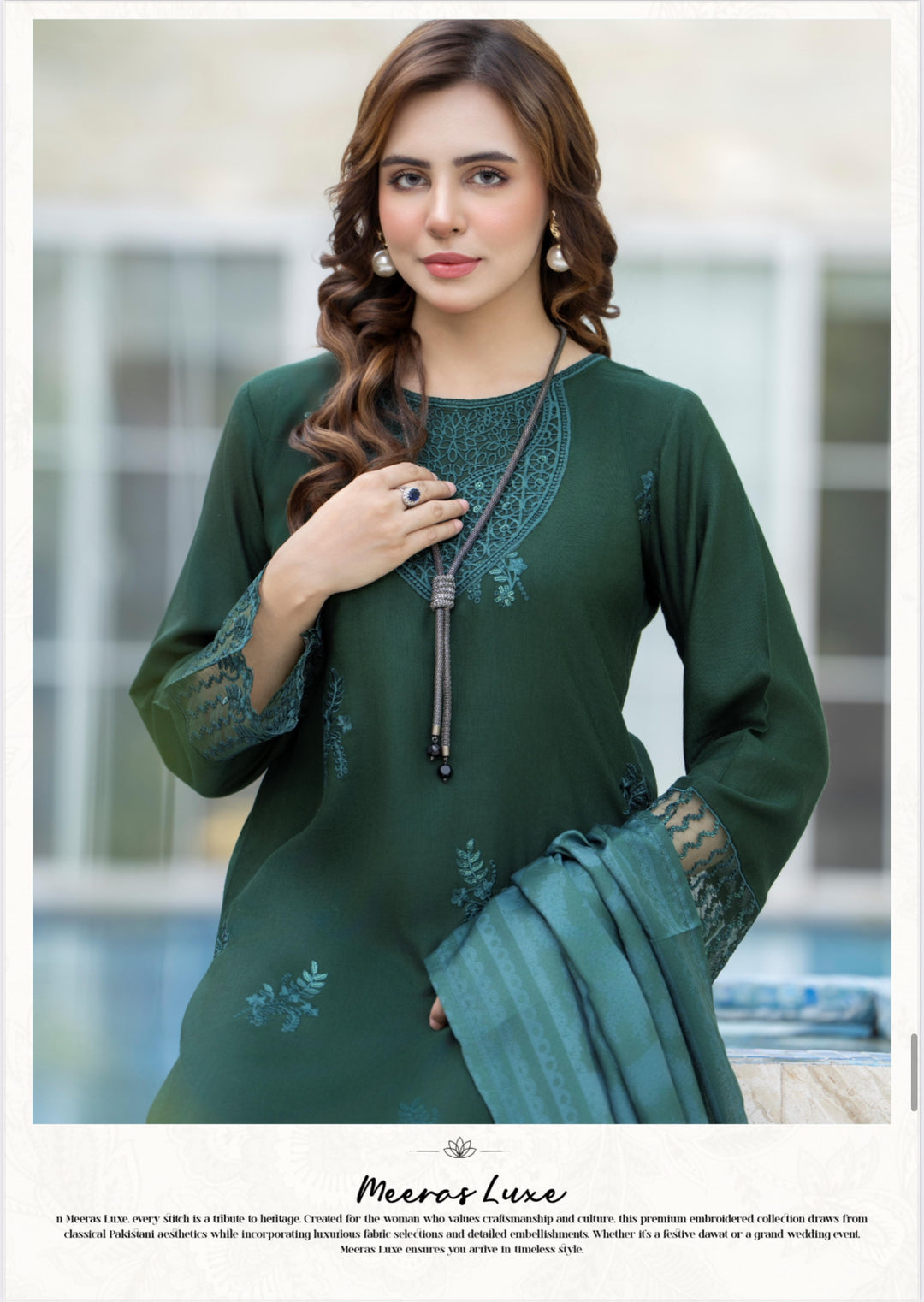 3 Pc Ready To Wear -Fully Embroidered Linen Suit -Raniya.H -RA-117-