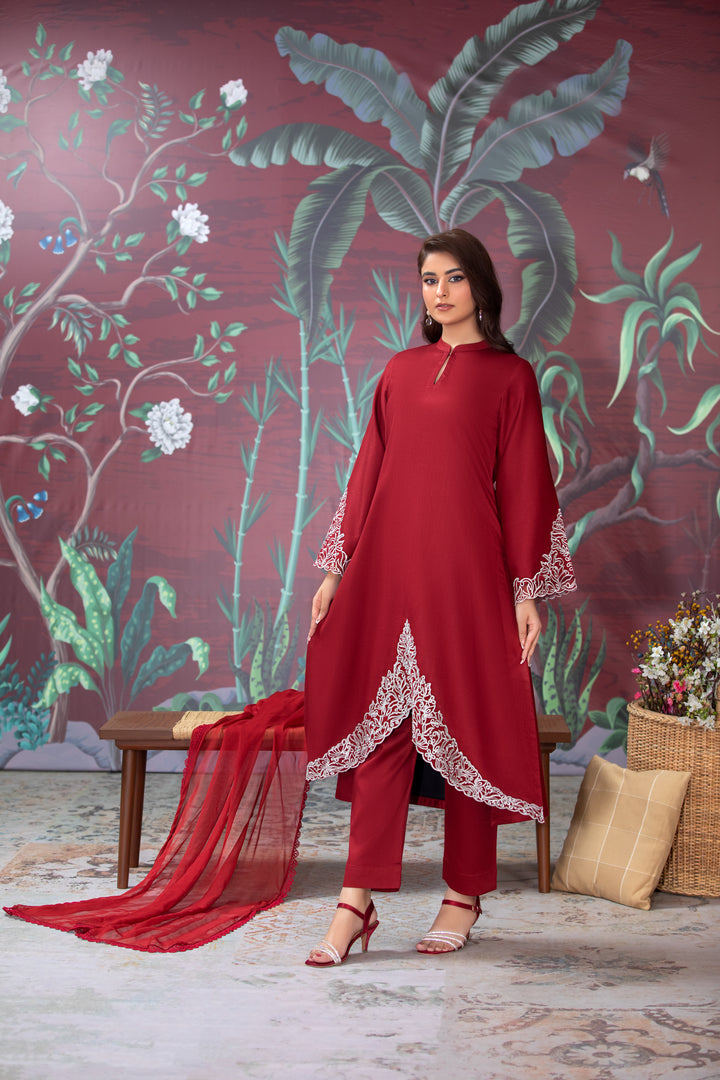 Branded 3 Pc Ready To Wear Suit -Dhanak -  (Winter Collection)
