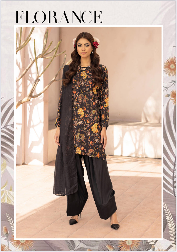 3 Piece Ready To Wear Fully Printed Lilen Suit -Simrans- SI104-