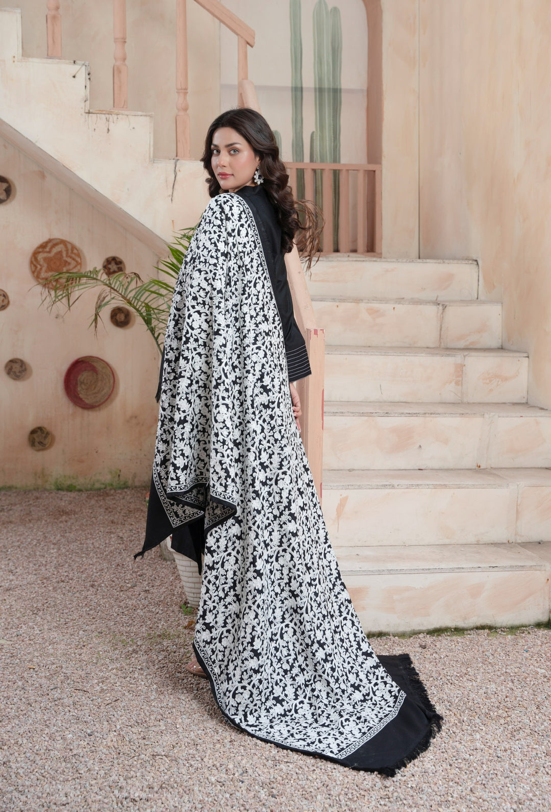 Branded 3 Pc Ready To Wear Suit - Embroidered Shawl (Winter Collection)