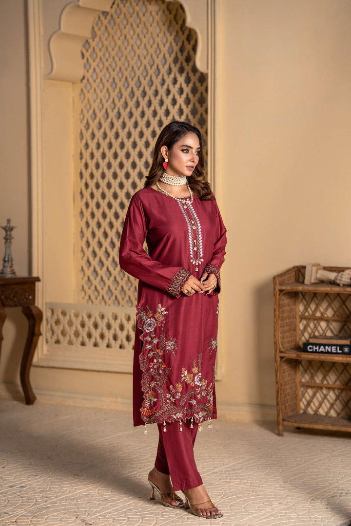 New Co-Ords Sets- Ready To Wear Embroidered  Linen - New Collection- - TT-20-
