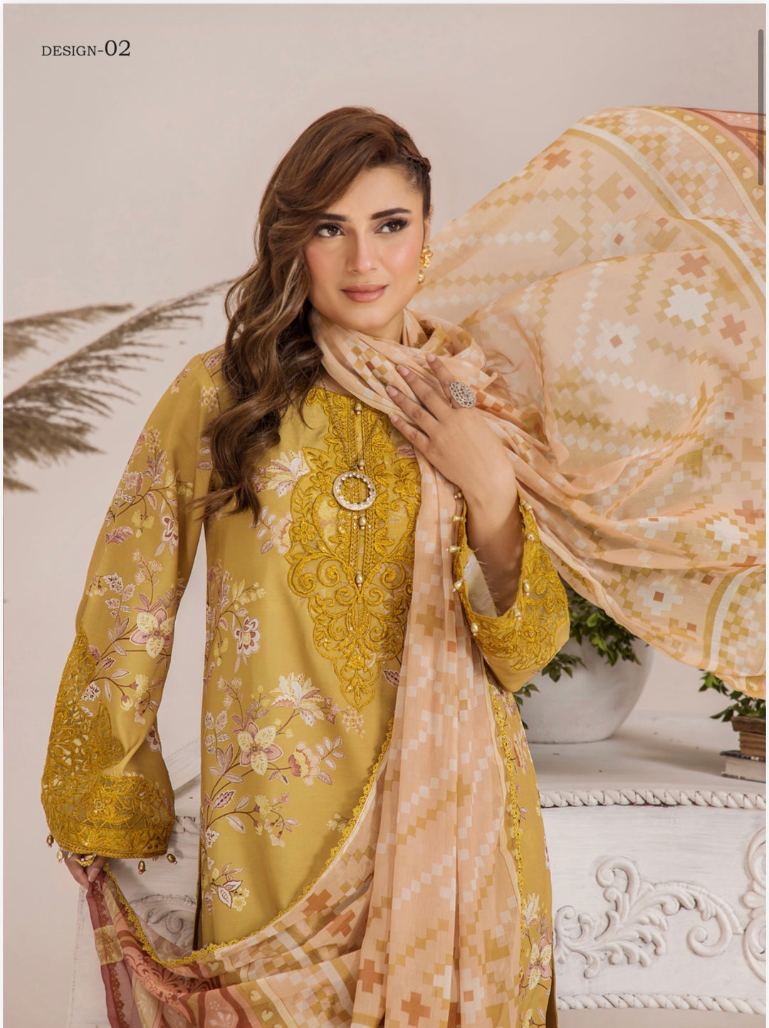 TT10 Ready To Wear Premium Satin Lawn Embroidered Suits TT10