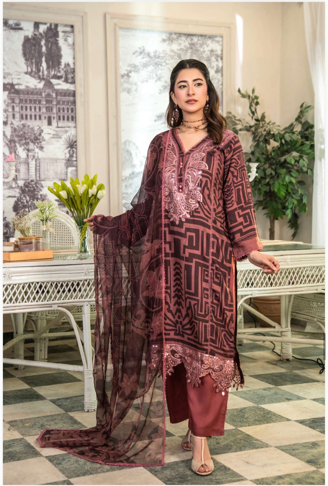 Embroidered And Fully Printed Ready To Wear Suit -Mother And Daughter  - Festive Wear 2026 - TT503