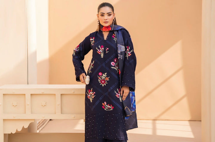 3 Pc Ready To Wear Dhanak  Suit With Winter Shawl - Raniya.H -RA-14-