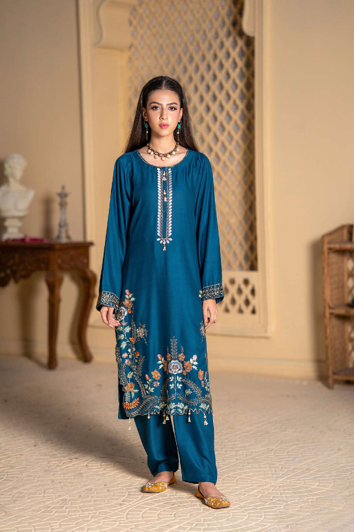 2 Piece Ready To Wear Embroidered Linen Suit -TT-16