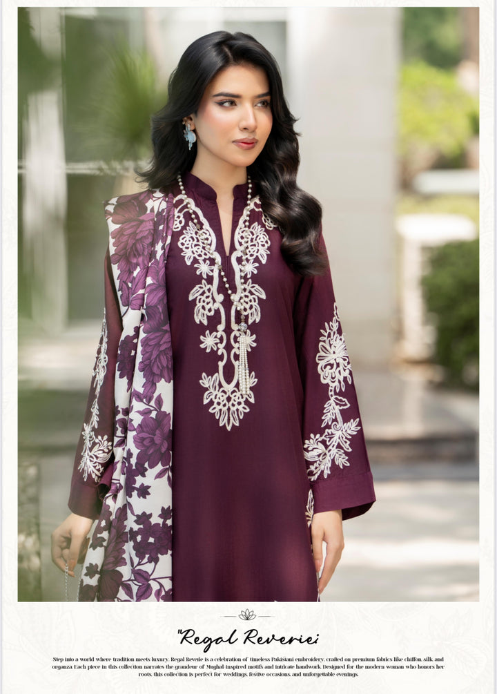 3 Pc Ready To Wear -Fully Embroidered Linen Suit -Raniya.H -RA-112-