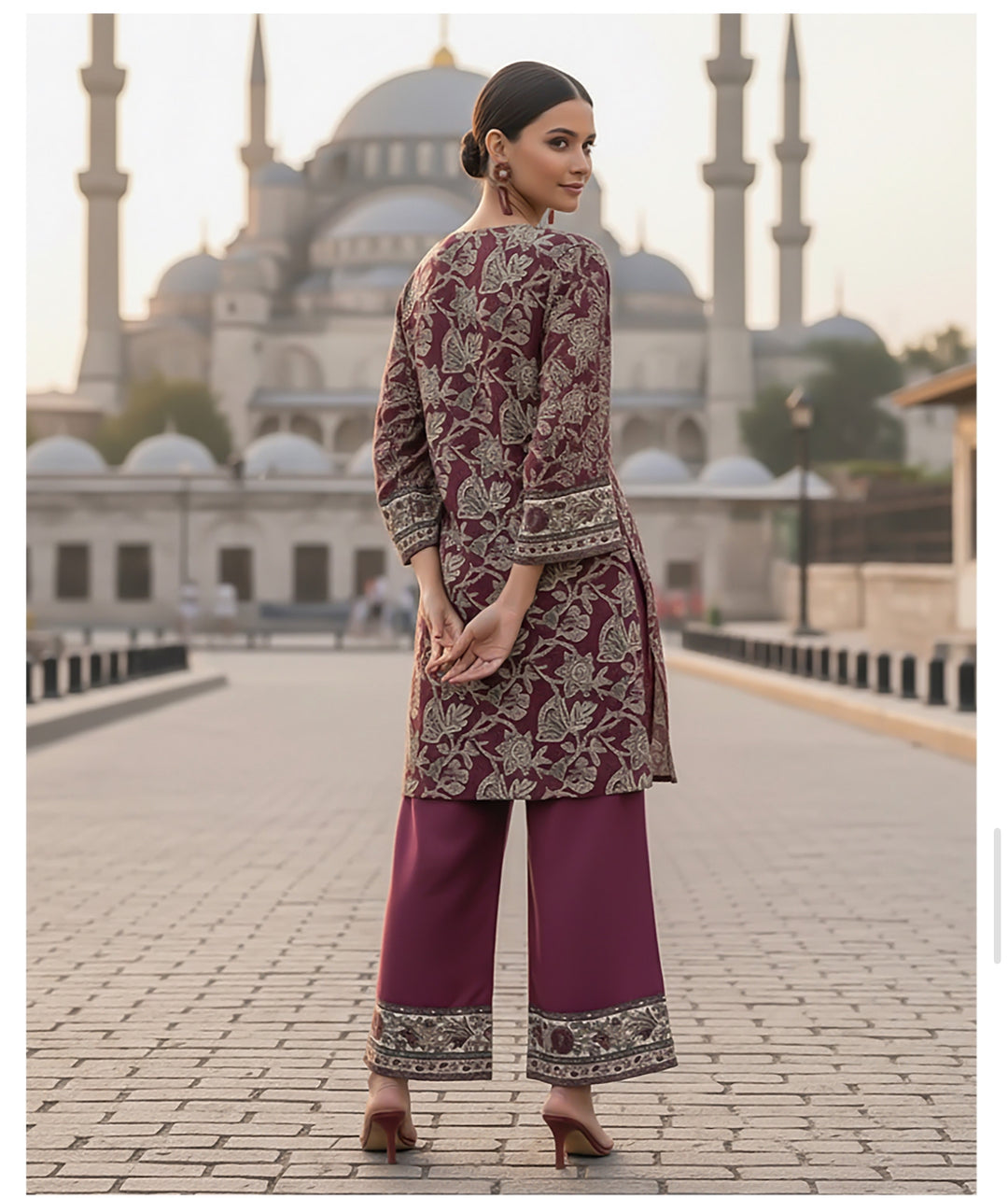 2 Pc Ready To Wear Co-Ords Set  Intermix Silk - TB-17-