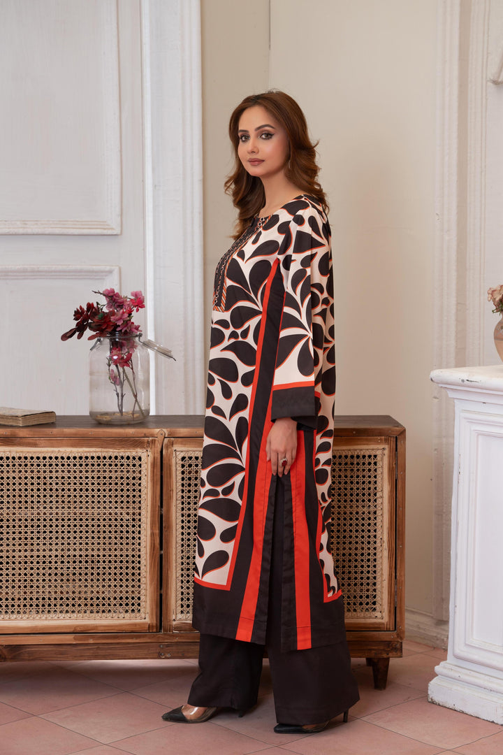 Branded 3 Pc Ready To Wear Suit (Farshi Shalwar)